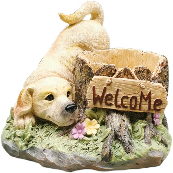 Large Dog Flowerpot, Unique Resin Statue for Garden, Villa Outdoor Decor Gardening Ideas, Creative Modern Statue for Garden Ornaments-artworkcanvas