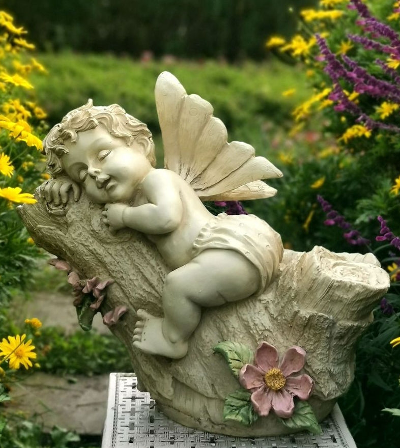 Large Angel Flowerpot, Resin Statue for Garden, Creative Modern Statue