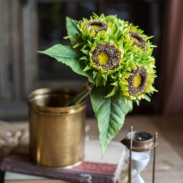 Unique Flower Arrangement for Home Decoration, A Bunch of Sunflowers, Bedroom Flower Arrangement Ideas, Beautiful Artificial Flowers for Living Room-artworkcanvas