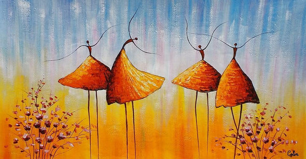 Wall Art Paintings, Paintings for Bedroom, Canvas Abstract Painting, Large Painting for Sale, Ballet Dancer Painting, Abstract Canvas Painting-artworkcanvas