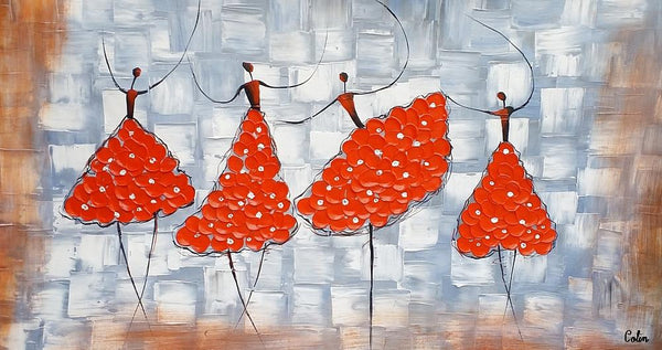 Contemporary Wall Art Ideas, Ballet Dancer Painting, Acrylic Canvas Painting, Buy Art Online, Abstract Painting for Dining Room-artworkcanvas
