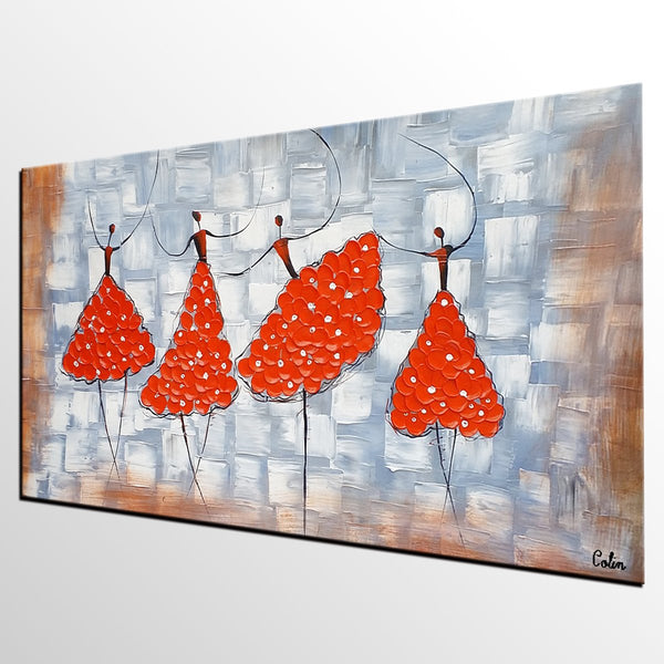 Contemporary Wall Art Ideas, Ballet Dancer Painting, Acrylic Canvas Painting, Buy Art Online, Abstract Painting for Dining Room-artworkcanvas