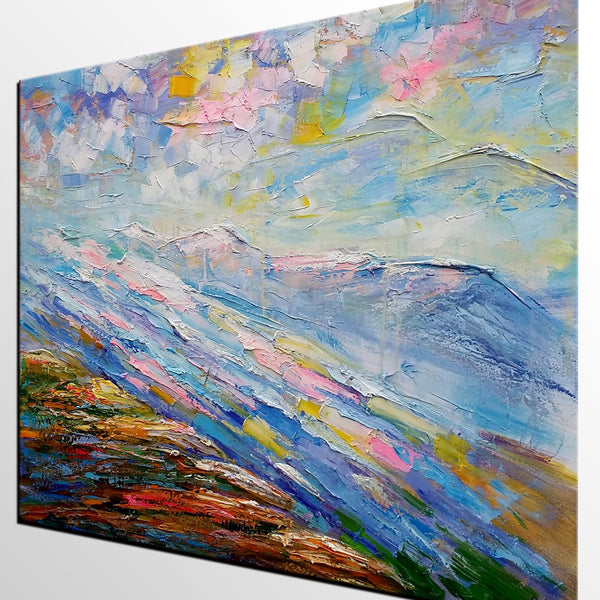 Mountain River Landscape Painting, Large Art, Canvas Art, Wall Art, Oil Painting, Canvas Painting, Abstract Art, Home Art 252-artworkcanvas