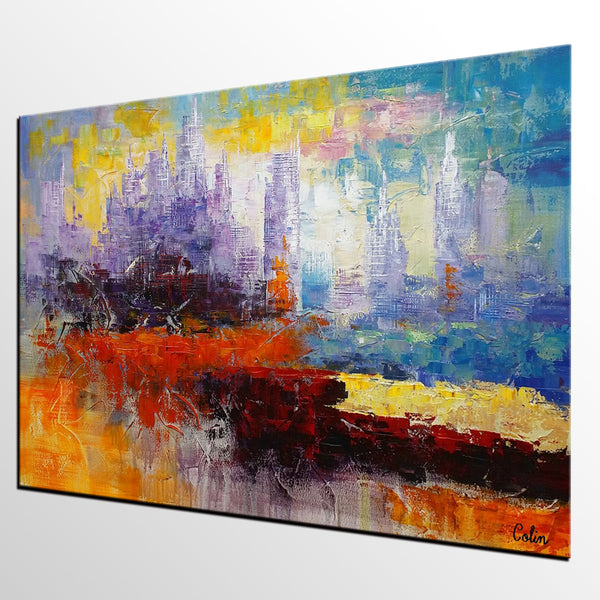 Cityscape Painting, Original Painting, Abstract Wall Art, Large Art, Canvas Art, Wall Art, Original Artwork, Canvas Painting 283-artworkcanvas