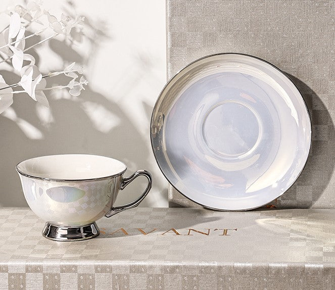 Elegant British Ceramic Coffee Cups, Bone China Porcelain Coffee