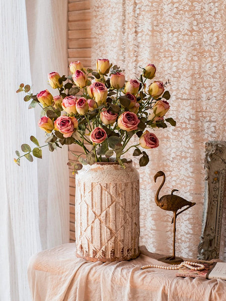 Wedding Flowers, Bunch of Rose Flowers, Artificial Rose Floral for Dining Room Table, Bedroom Flower Arrangement Ideas, Botany Plants, Creative Flower Arrangement Ideas for Home Decoration-artworkcanvas
