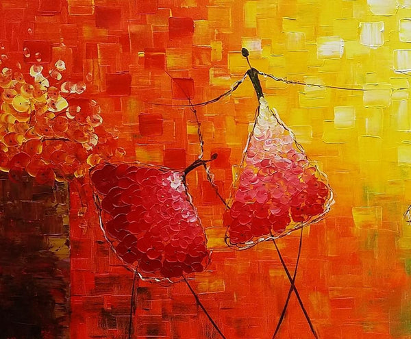 Simple Modern Painting, Paintings for Bedroom, Acrylic Art on Canvas, Abstract Ballet Dancer Painting, Original Wall Art, Acrylic Painting for Sale-artworkcanvas