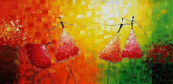 Simple Modern Painting, Paintings for Bedroom, Acrylic Art on Canvas, Abstract Ballet Dancer Painting, Original Wall Art, Acrylic Painting for Sale-artworkcanvas
