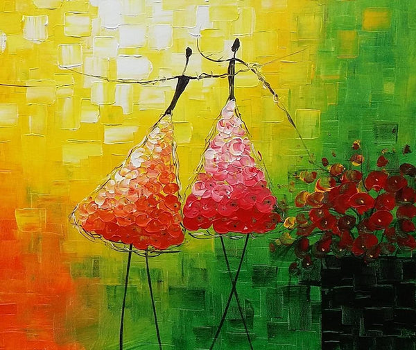 Simple Modern Painting, Paintings for Bedroom, Acrylic Art on Canvas, Abstract Ballet Dancer Painting, Original Wall Art, Acrylic Painting for Sale-artworkcanvas