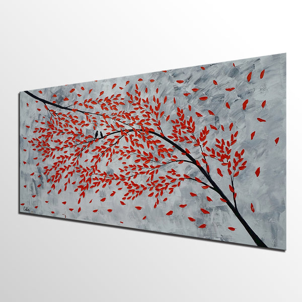 Simple Modern Art, Acrylic Paintings for Bedroom, Love Abstract Painting, Singing Birds Painting, Buy Art Online, Original Abstract Painting, Wedding Gift C-artworkcanvas