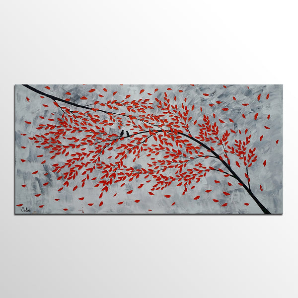 Simple Modern Art, Acrylic Paintings for Bedroom, Love Abstract Painting, Singing Birds Painting, Buy Art Online, Original Abstract Painting, Wedding Gift C-artworkcanvas