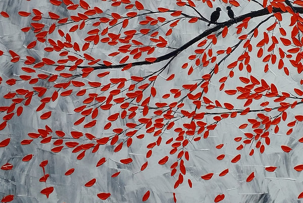 Wedding Gift, Abstract Painting, Love Birds Art, Large Wall Art, Large Art, Canvas Art, Wall Art, Bedroom Art, 342-artworkcanvas