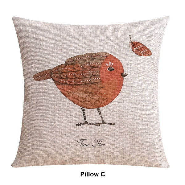 Throw Pillows for Couch, Simple Decorative Pillow Covers, Decorative Sofa Pillows for Children's Room, Love Birds Decorative Throw Pillows-artworkcanvas