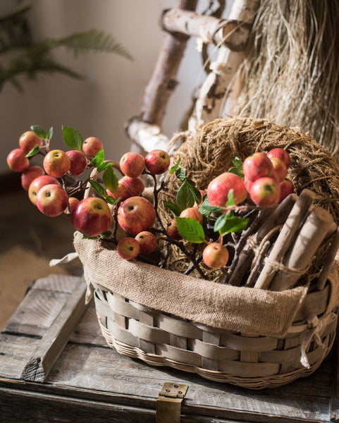 Apple Branch, Fruit Branch, Table Centerpiece, Beautiful Modern Flower Arrangement Ideas for Home Decoration, Autumn Artificial Floral for Dining Room-artworkcanvas