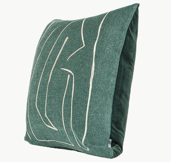 Abstract Green Decorative Throw Pillows, Geometric Square Modern Throw Pillows for Couch, Large Contemporary Throw Pillow for Interior Design-artworkcanvas