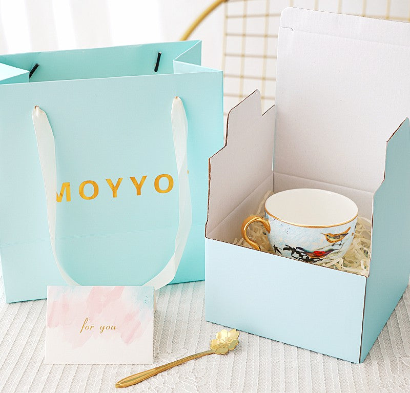 Unique Coffee Cup and Saucer in Gift Box as Birthday Gift, Elegant Pin