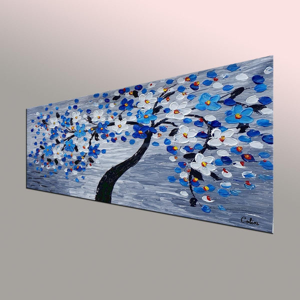 Flower Tree Painting, Original Art, Flower Painting, Abstract Art, Canvas Art, Wall Art, Abstract Painting, 400-artworkcanvas