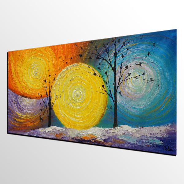 Tree of Life Painting, Kitchen Wall Art, Original Painting, Heavy Texture Art, Original Art for Sale-artworkcanvas