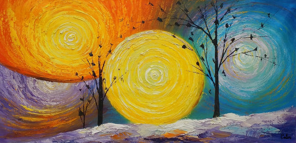 Tree of Life Painting, Kitchen Wall Art, Original Painting, Heavy Texture Art, Original Art for Sale-artworkcanvas