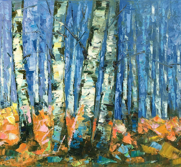 Canvas Art, Autumn Forest Painting, Landscape Painting, Canvas Wall Art, Oil Painting-artworkcanvas
