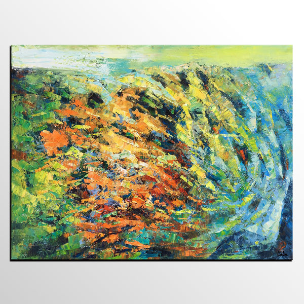 Canvas Art, Oil Painting, Living Room Wall Art, Abstract Landscape Painting-artworkcanvas