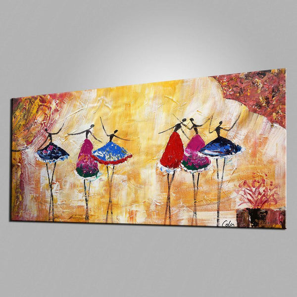 Simple Canvas Painting for Sale, Ballet Dancer Painting, Modern Wall Art Paintings, Heavy Texture Painting, Buy Paintings Online-artworkcanvas