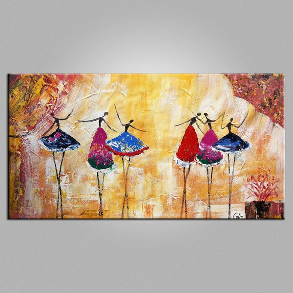 Simple Canvas Painting for Sale, Ballet Dancer Painting, Modern Wall Art Paintings, Heavy Texture Painting, Buy Paintings Online-artworkcanvas