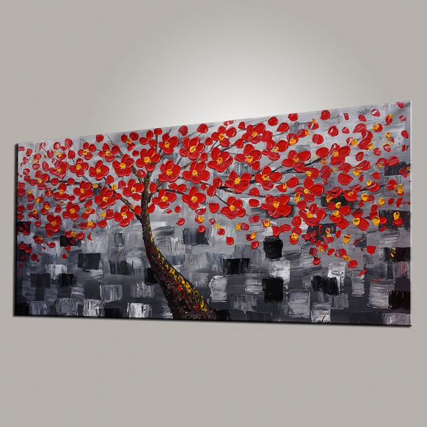 Abstract Art, Tree Painting, Flower Painting, Livingroom Wall Art, Abstract Painting, Large Art, Canvas Art, Abstract Art, Heavy Texture Art, 475-artworkcanvas
