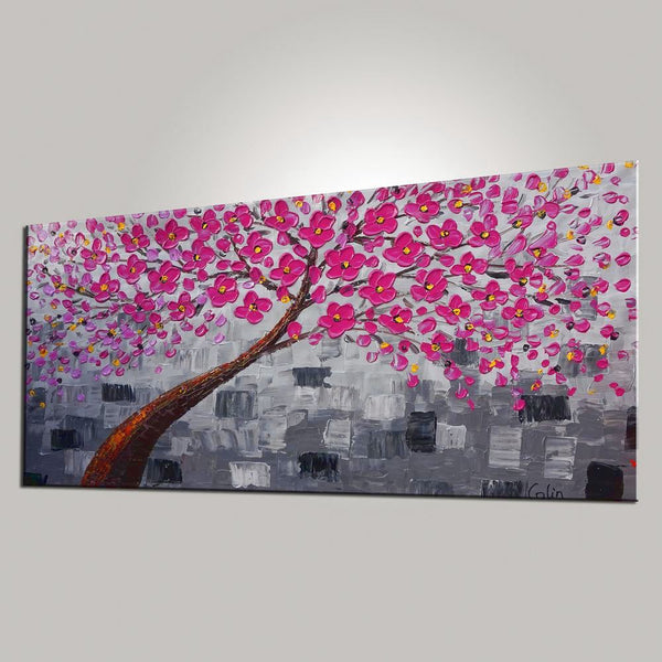Abstract Art, Tree Painting, Floral Painting, Livingroom Wall Art, Abstract Painting, Large Art, Canvas Art, Abstract Art, Heavy Texture Art, 476-artworkcanvas
