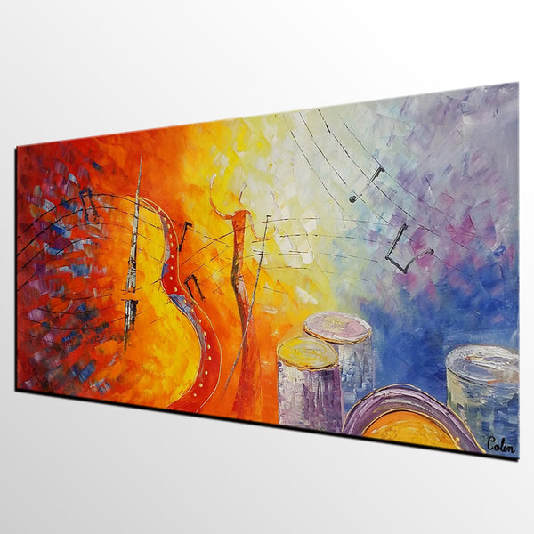 Violin Music Painting, Canvas Painting, Abstract Art, Art Painting, Abstract Painting-artworkcanvas