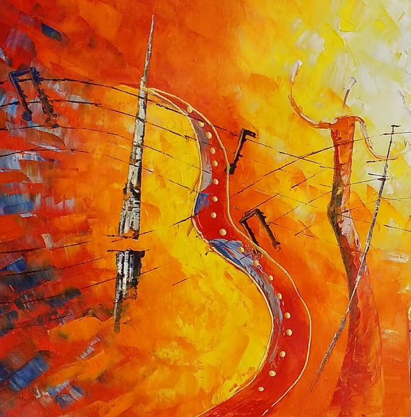Violin Music Painting, Canvas Painting, Abstract Art, Art Painting, Abstract Painting-artworkcanvas