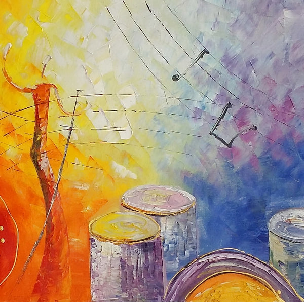 Violin Music Painting, Canvas Painting, Abstract Art, Art Painting, Abstract Painting-artworkcanvas