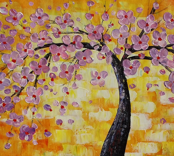 Floral Painting, Flower Tree Painting, Abstract Painting, Canvas Art, Impasto Art-artworkcanvas
