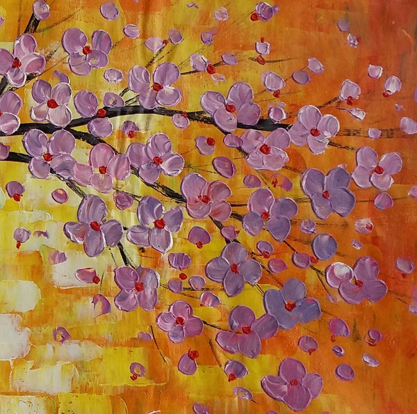 Floral Painting, Flower Tree Painting, Abstract Painting, Canvas Art, Impasto Art-artworkcanvas