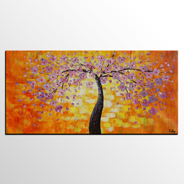 Floral Painting, Flower Tree Painting, Abstract Painting, Canvas Art, Impasto Art-artworkcanvas