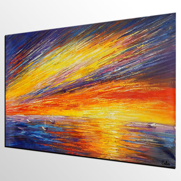 Seascape Painting, Abstract Painting, Original Painting, Abstract Art, Wall Art-artworkcanvas
