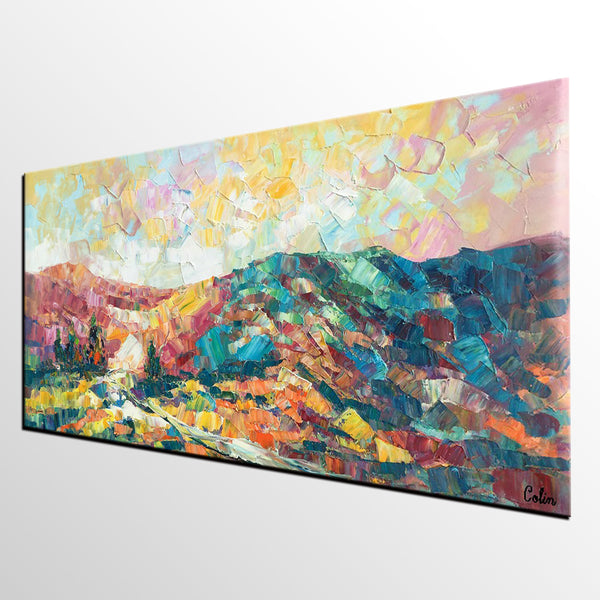Canvas Painting, Mountain Landscape Painting, Large Canvas Art, Custom Extra Large Wall Art-artworkcanvas