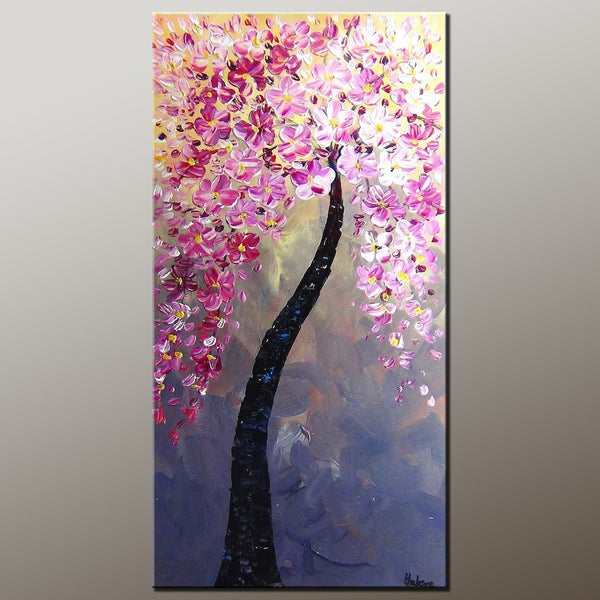 Tree Painting, Canvas Art, Flower Painting, Acrylic Painting, Home Art, Wall Art, Abstract Artwork, Kitchen Art, 492-artworkcanvas