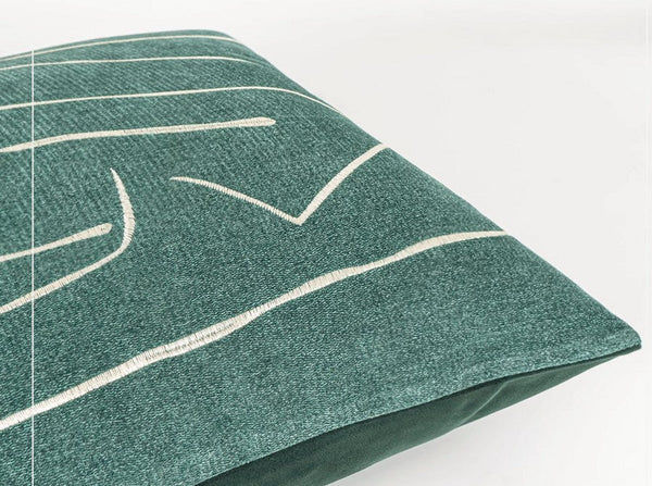 Abstract Green Decorative Throw Pillows, Geometric Square Modern Throw Pillows for Couch, Large Contemporary Throw Pillow for Interior Design-artworkcanvas