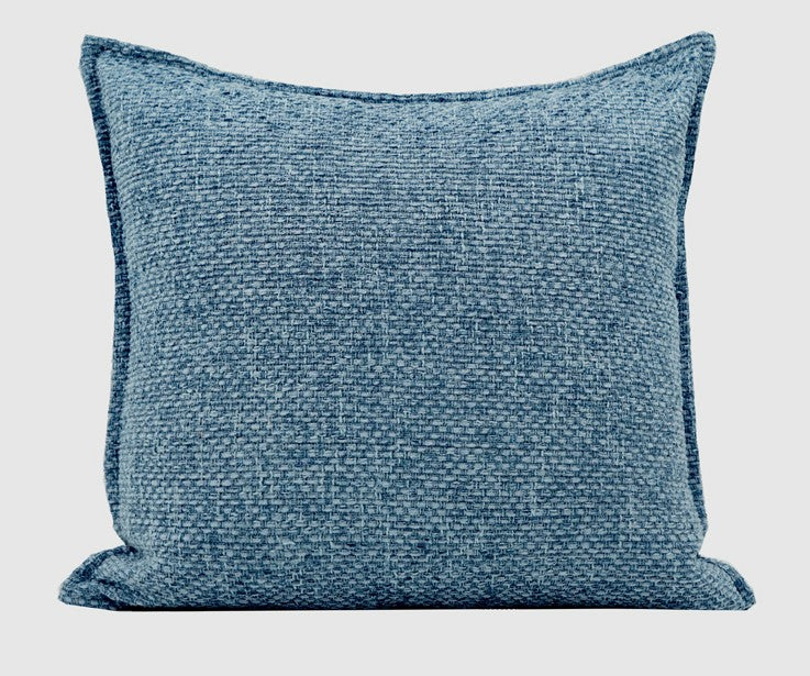 Large Modern Square Throw Pillows for Couch, Blue Modern Sofa