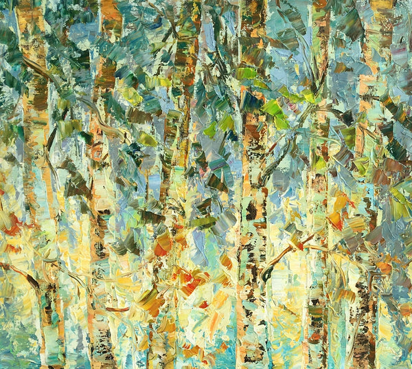 Abstract Art, Tree Landscape Painting, Oil Painting, Heavy Texture Painting-artworkcanvas