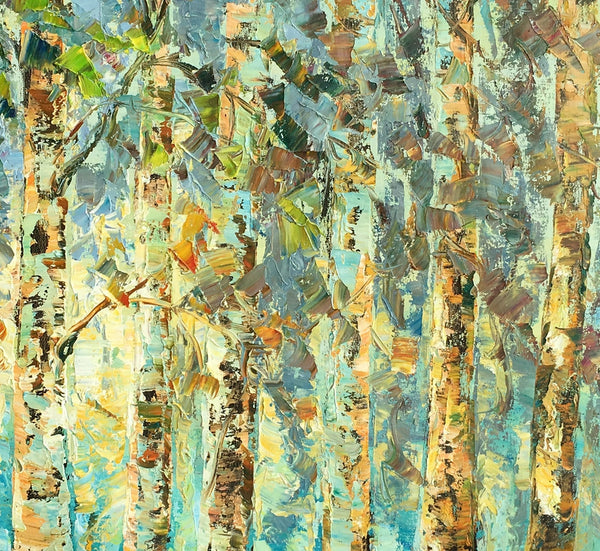 Abstract Art, Tree Landscape Painting, Oil Painting, Heavy Texture Painting-artworkcanvas