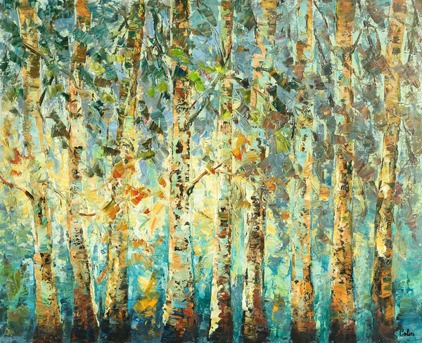 Abstract Art, Tree Landscape Painting, Oil Painting, Heavy Texture Painting-artworkcanvas