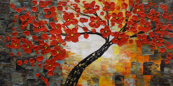 Wall Painting, Home Art, Canvas Art, Abstract Painting, Flower Tree Painting, Wall Art, Original Painting, Modern Art, 506-artworkcanvas