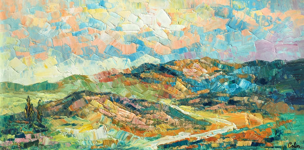 Landscape Painting, Autumn Mountain Painting, Original Wall Art, Custom Canvas Art, Original Artwork, Canvas Painting, Oil Painting-artworkcanvas