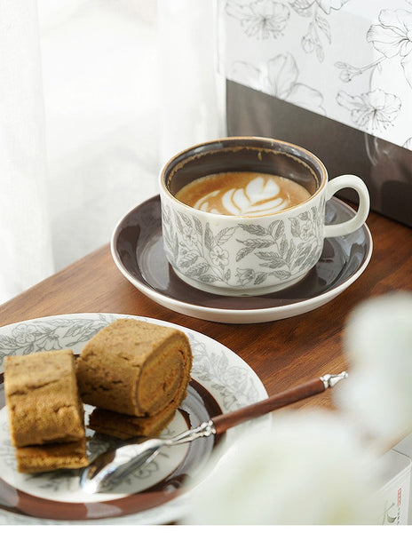 Vintage Bone China Porcelain Tea Cup Set, Unique British Tea Cup and Saucer in Gift Box, Royal Ceramic Cups, Elegant Ceramic Coffee Cups-artworkcanvas