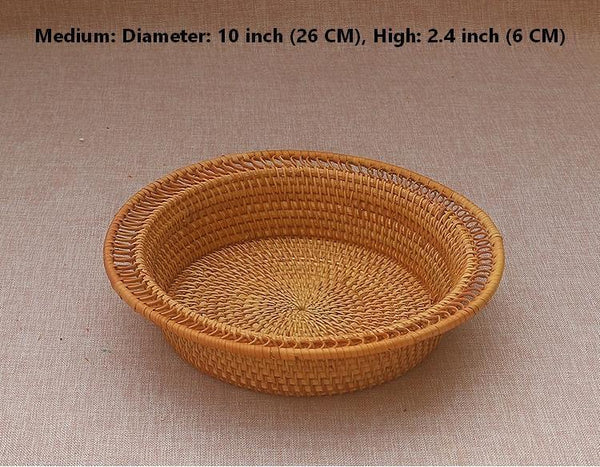 Rattan Small Storage Baskets, Round Storage Basket for Pantry, Kitchen Storage Baskets, Storage Basket for Dining Room-artworkcanvas