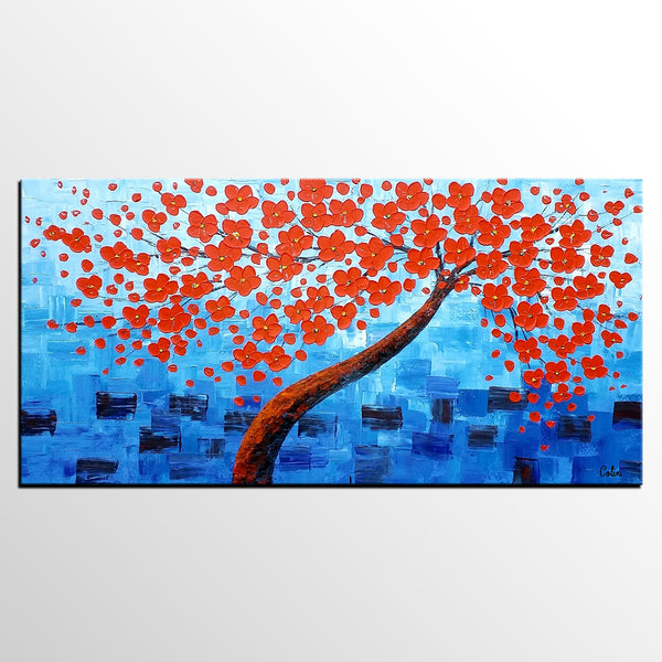 Acrylic Painting, Abstract Painting, Tree Painting, Flower Tree, Large Art, Canvas Art, Wall Art, Canvas Painting, Impasto Art-artworkcanvas