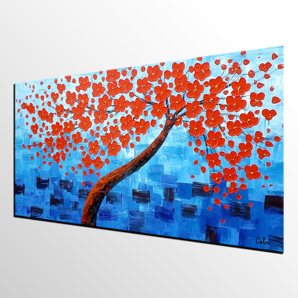 Acrylic Painting, Abstract Painting, Tree Painting, Flower Tree, Large Art, Canvas Art, Wall Art, Canvas Painting, Impasto Art-artworkcanvas