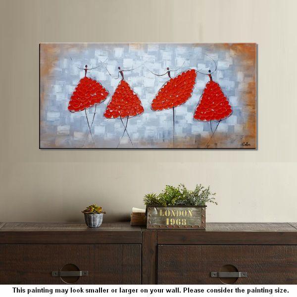 Modern Canvas Painting for Sale, Impasto Painting, Acrylic Abstract Painting, Ballet Dancer Painting, Modern Paintings, Paintings for Dining Room-artworkcanvas